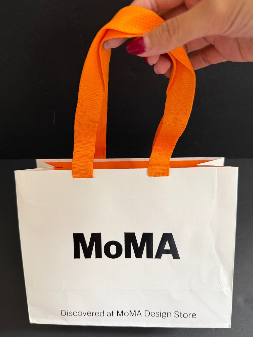 MoMA White & Bright Orange Gift Bag